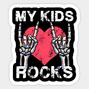 My Kids Rocks Let's Rock Mother Vintage Retro Father Concert Sticker